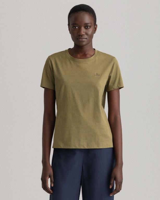 Gant Original Women's T-shirts Green | JLiFdt1o88p