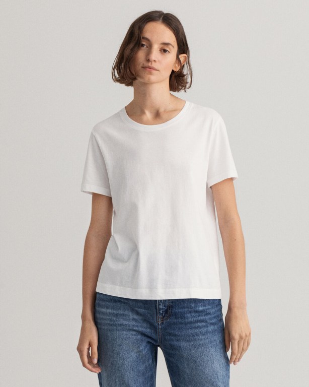 Gant Original Women's T-shirts White | Fz1lfOVXwDj