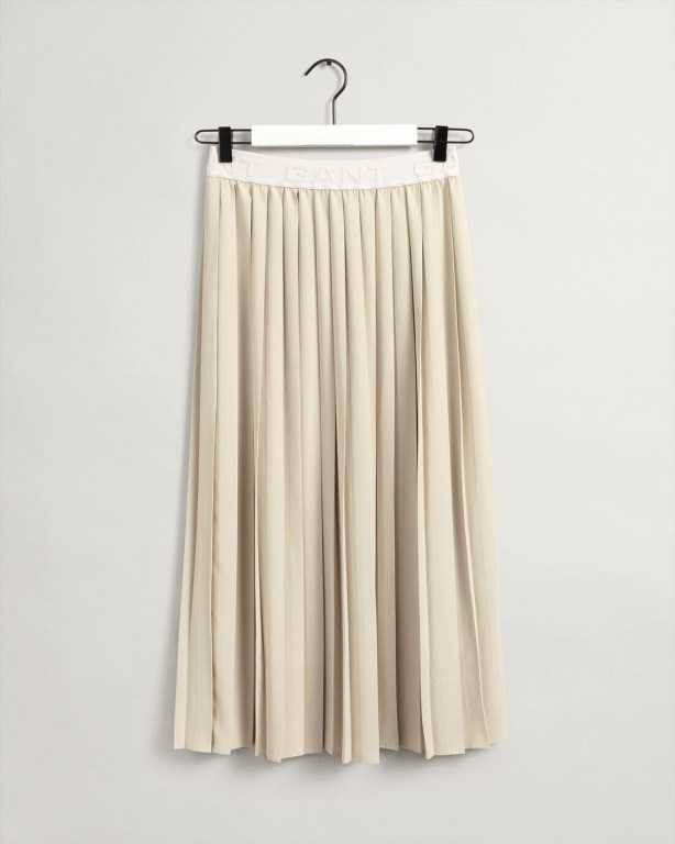 Gant Pleated Women's Skirts Beige | y5OyQw4bZCc