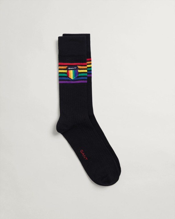 Gant Pride (Size 40-45) Men's Socks Black | 2Qf9hcuN1eX