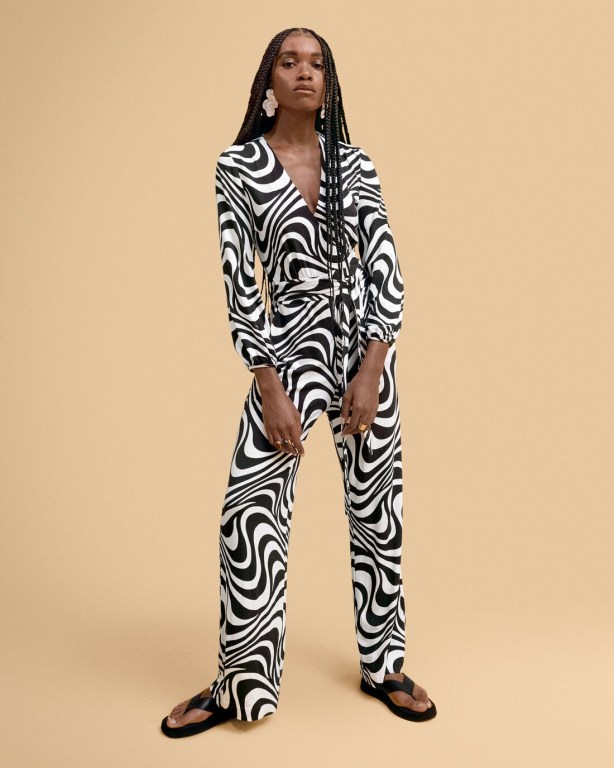 Gant Printed Wrap Jumpsuit Women's Dresses White | tWOTqkWUQvc