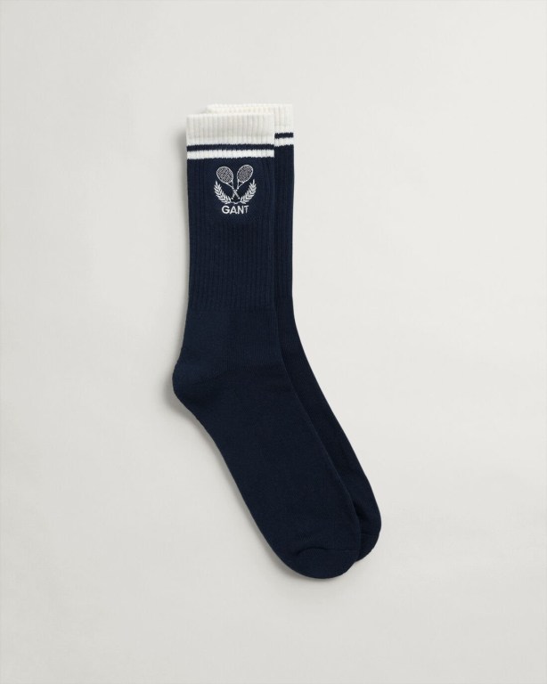 Gant Racquet Club Men's Socks Blue | NVaU84ZKycD