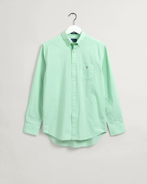 Gant Regular Fit Broadcloth Men's Shirts Green | UpCmgaV9Vg9