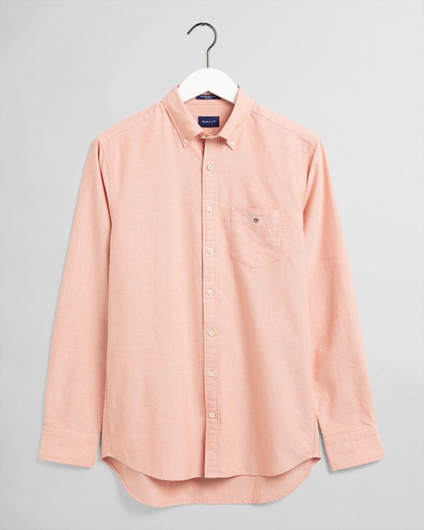 Gant Regular Fit Oxford Men's Shirts Orange | ZmkFOMLAIFk