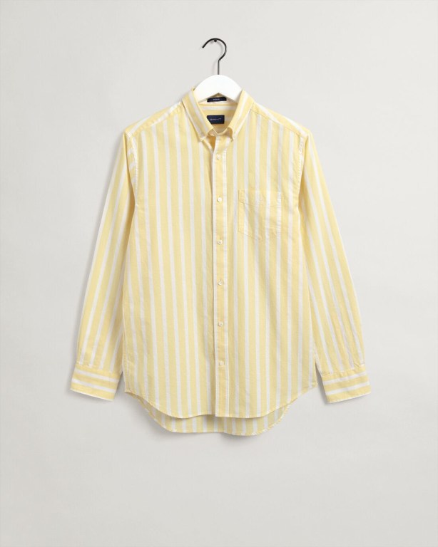 Gant Regular Fit Stripe Pastel Oxford Men's Shirts Yellow | s2doHPO5cPI