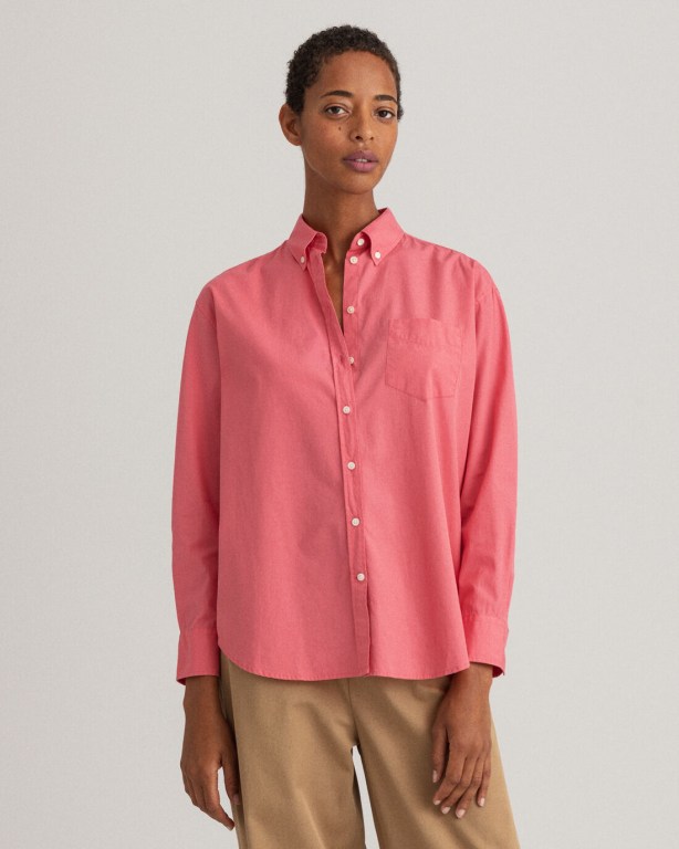 Gant Relaxed Fit Luxury Poplin Women's Shirts Rose | epuIDsazpAu