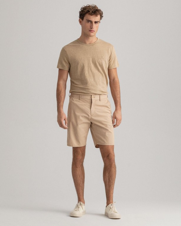 Gant Relaxed Fit Men's Shorts Dark Khaki | aKVTJz1wri4