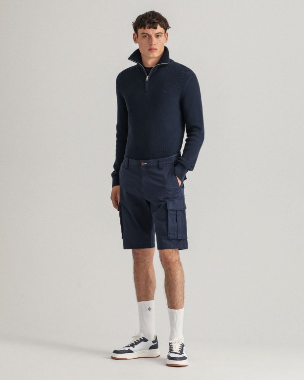 Gant Relaxed Fit Twill Cargo Men's Shorts Dark Blue | wKonIzLYpxq