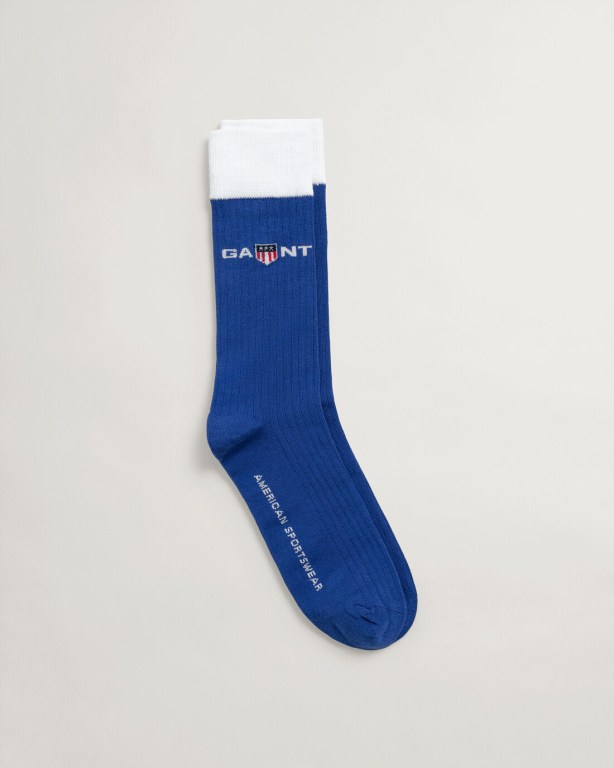 Gant Retro Shield Men's Socks Blue | CIW7BsrD6hr