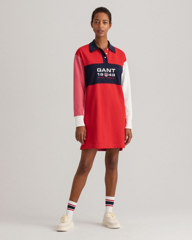 Gant Retro Shield Rugger Women's Dresses Light Red | EyZQmNavk1m