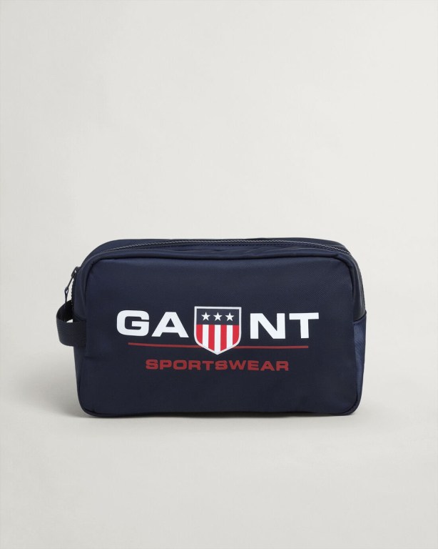 Gant Retro Shield Wash Kit Men's Bags Blue | E92NQ4h5zpI