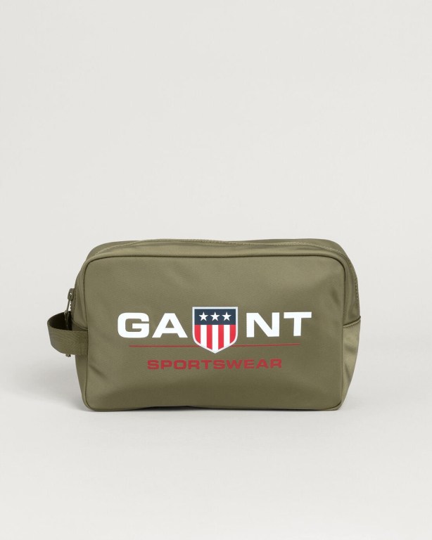 Gant Retro Shield Wash Kit Men's Bags Green | 7SOW8bHaeAR