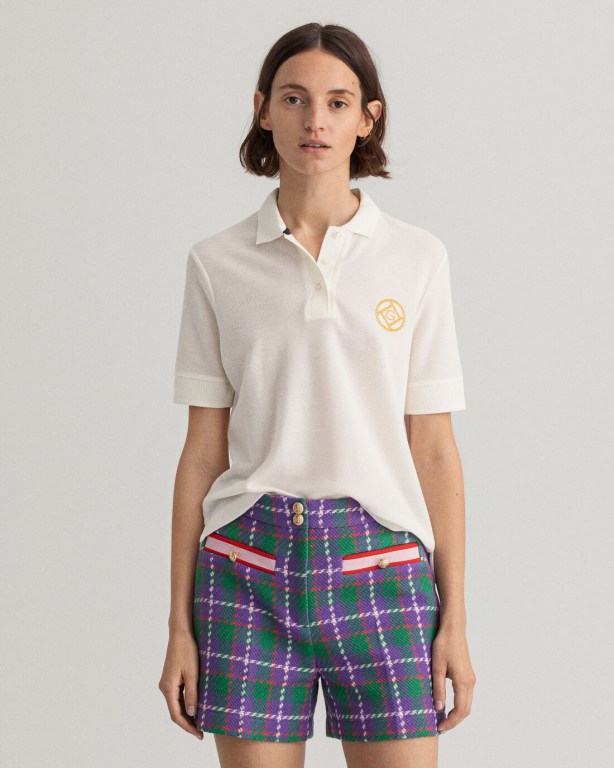 Gant Rope Icon Piqué Women's Polos White | MuLC4MqZvML