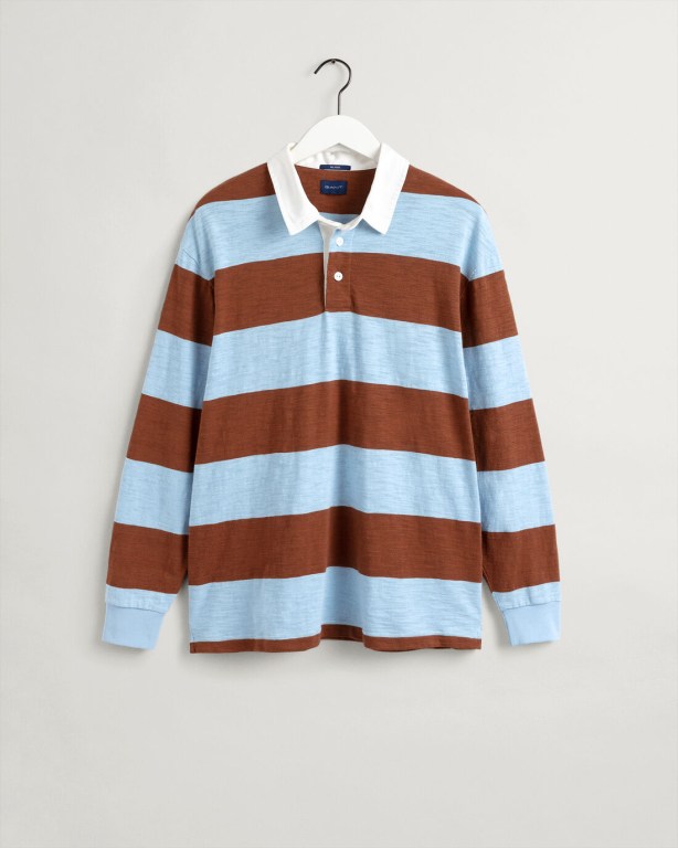 Gant Rowing Heavy Men's Rugby Shirts Chocolate Brown | xZq1RZacIpc