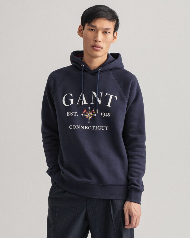 Gant Sailing Men's Hoodies Blue | cr8T6wP4Det