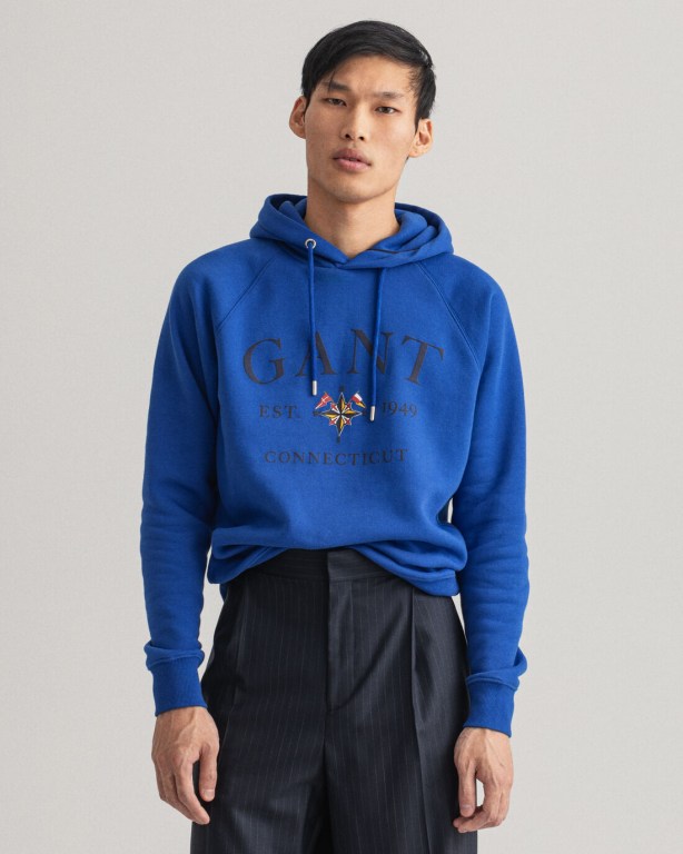 Gant Sailing Men's Hoodies Blue | wUReI9pi847