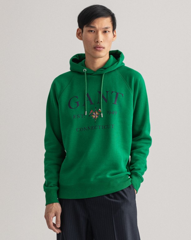 Gant Sailing Men's Hoodies Green | iM86XQuGi8v