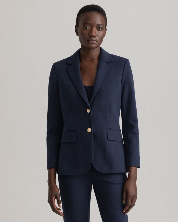 Gant Slim Fit Jersey Women's Blazers Blue | NFfG9Xsm5U6