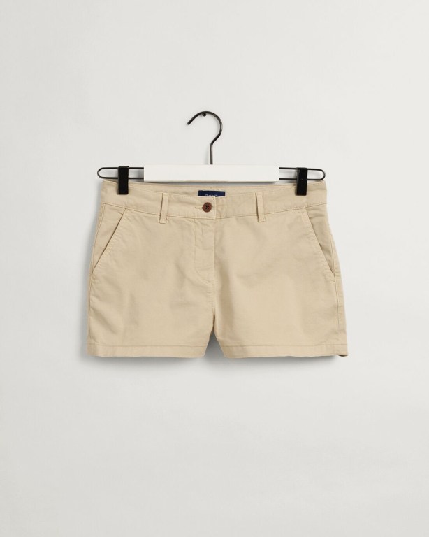 Gant Sunfaded Chino Women's Shorts Beige | tnuDptz2T24