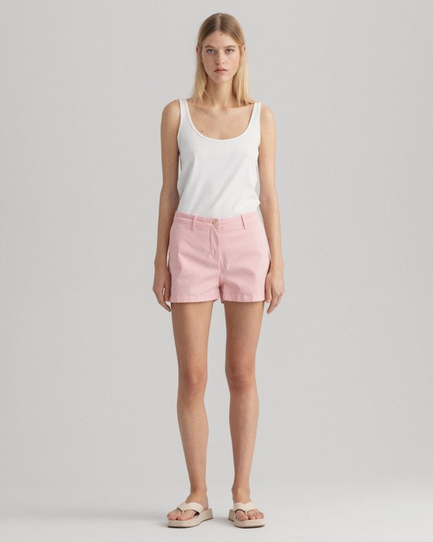 Gant Sunfaded Chino Women's Shorts Pink | HiXykuvPbQC