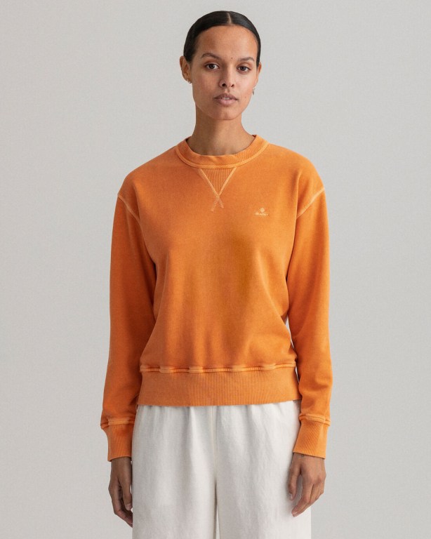 Gant Sunfaded Crew Neck Women's Sweatshirts Orange | H0XaqUVnkqJ