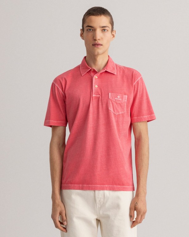 Gant Sunfaded Jersey Men's Polo Shirts Pink | KGg0r9vtnOg