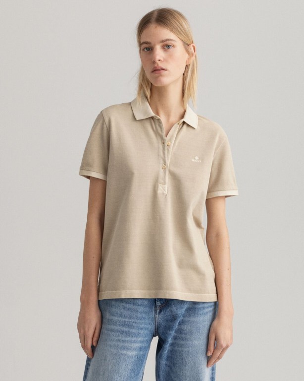 Gant Sunfaded Piqué Women's Polos Beige | G4hca4z7oFT