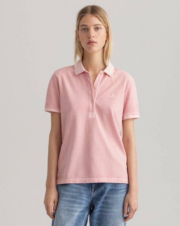 Gant Sunfaded Piqué Women's Polos Pink | O5whRpHDE8F