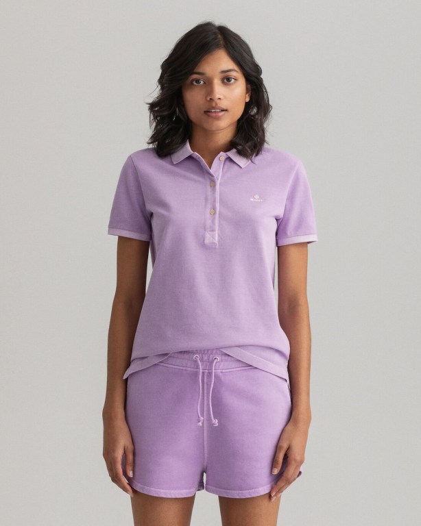 Gant Sunfaded Piqué Women's Polos Purple | uZ0Mz5WGGMi