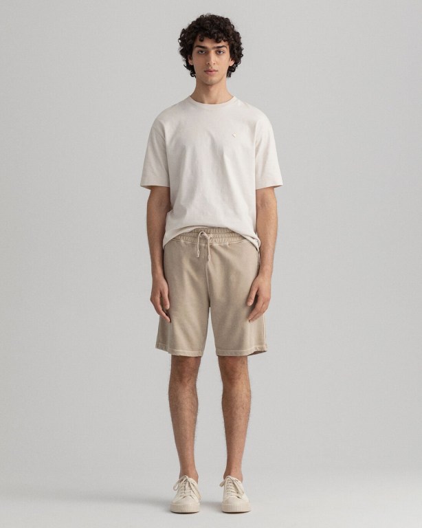 Gant Sunfaded Sweat Men's Shorts White | L26kSzFrWA9