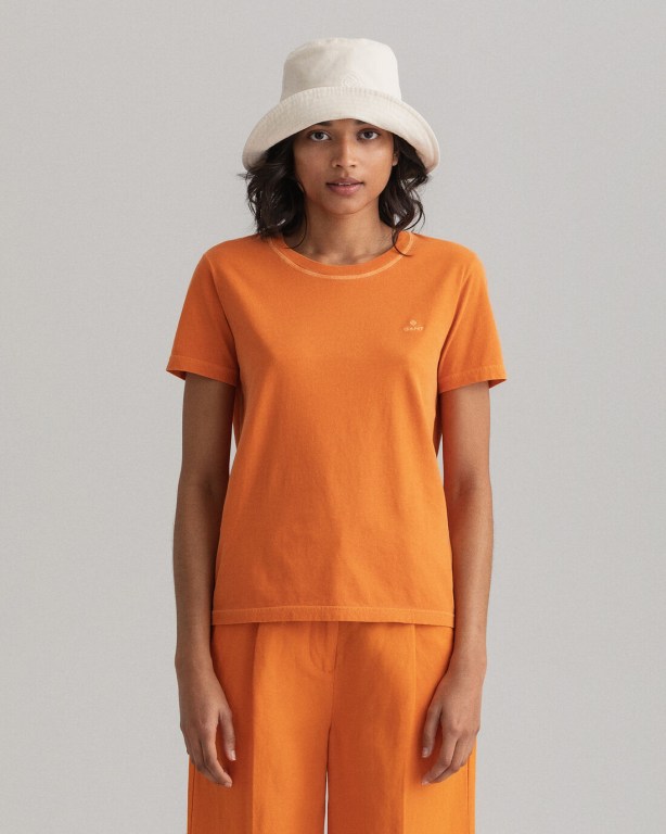 Gant Sunfaded Women's T-shirts Orange | 2C9YoS1QtoM