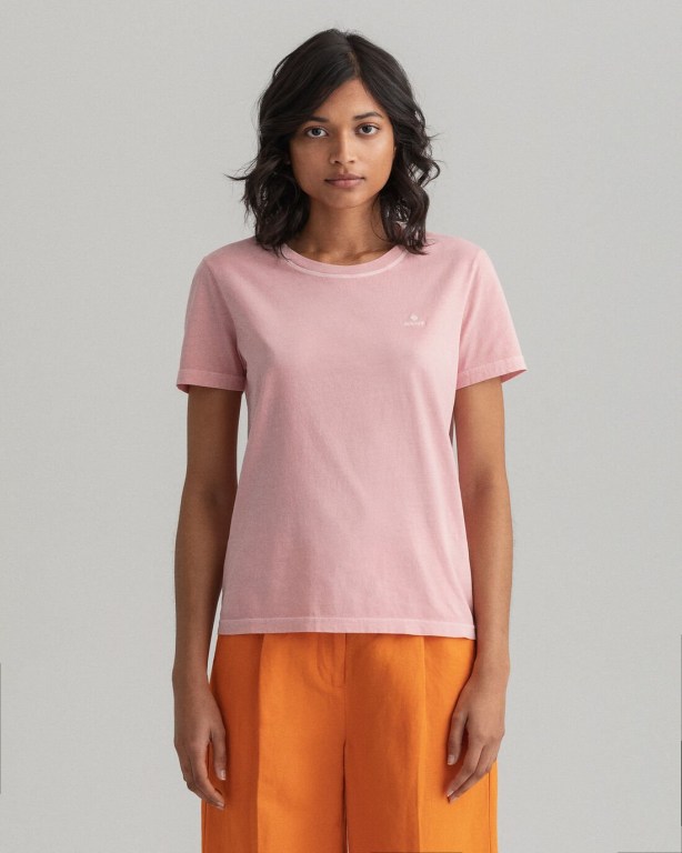 Gant Sunfaded Women's T-shirts Pink | rH4sfoZdFqC