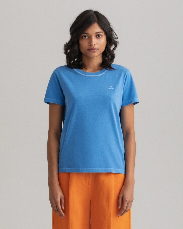 Gant Sunfaded Women's T-shirts Silver Blue | RsbyE7259Ei