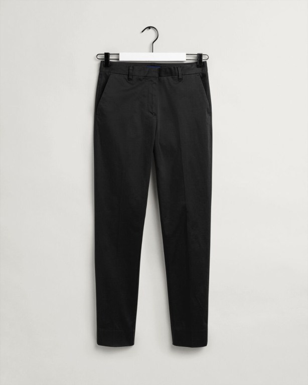 Gant Tech Prep™ Satin Slacks Women's Pants Black | 3ulE9D2iiDW