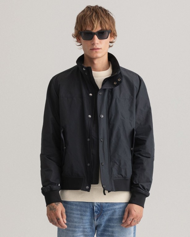 Gant Technical Short Men's Jackets Black | QNtSgPpB7r5