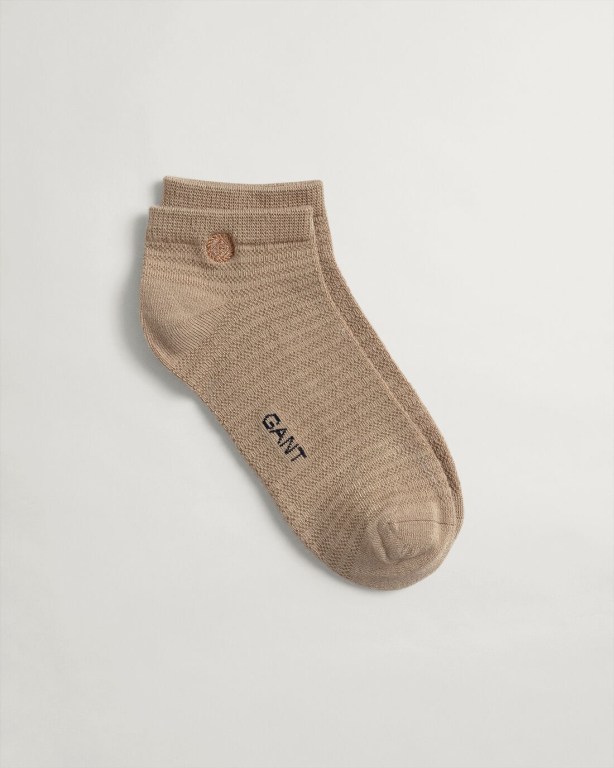 Gant Viscose Ankle Women's Socks Dark Khaki | BfP1aVlxEIi