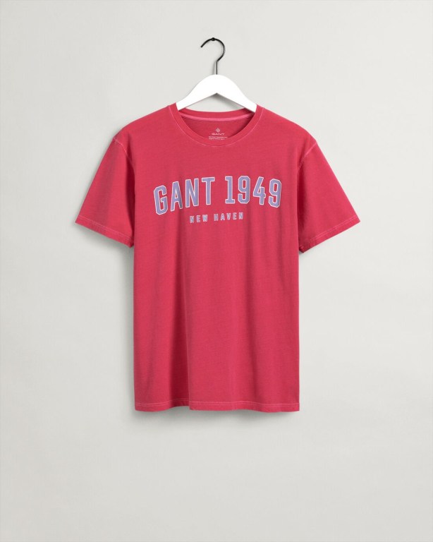 Gant 1949 Men's T-shirts Pink | 53mwETtGAmQ