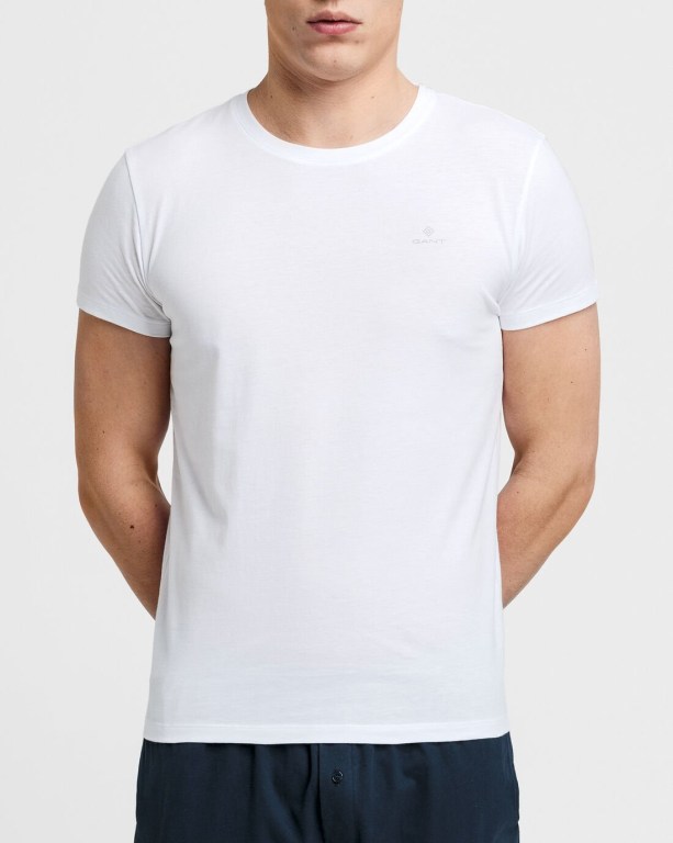 Gant 2-Pack Crew Neck T-Shirts Men's Underwear White | v0aO6nvHvsj