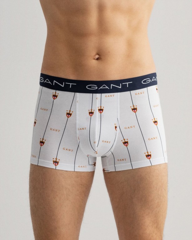 Gant 3-Pack Banner Shield Trunks with Gift Box Men's Underwear White | lWVPUMF5k7L