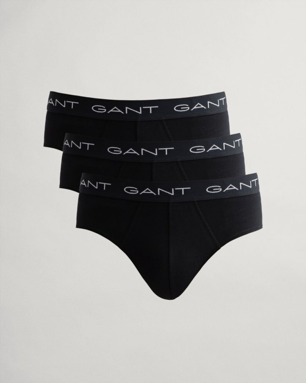 Gant 3-Pack Briefs Men\'s Underwear Black | vWX2eQ2MQrQ