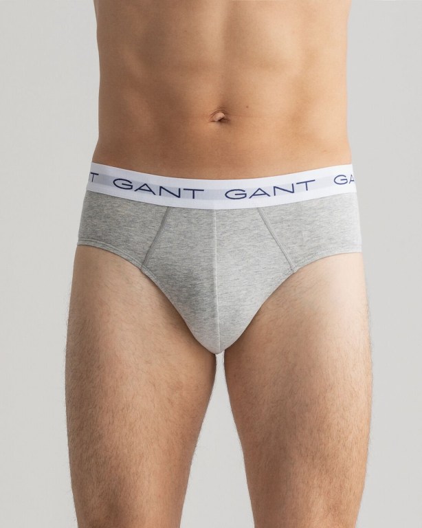 Gant 3-Pack Briefs Men's Underwear Grey | Pj4Dy0xn4yM