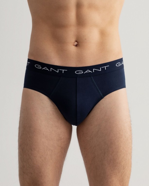 Gant 3-Pack Briefs Men's Underwear Navy | lHsHUBd1ND5