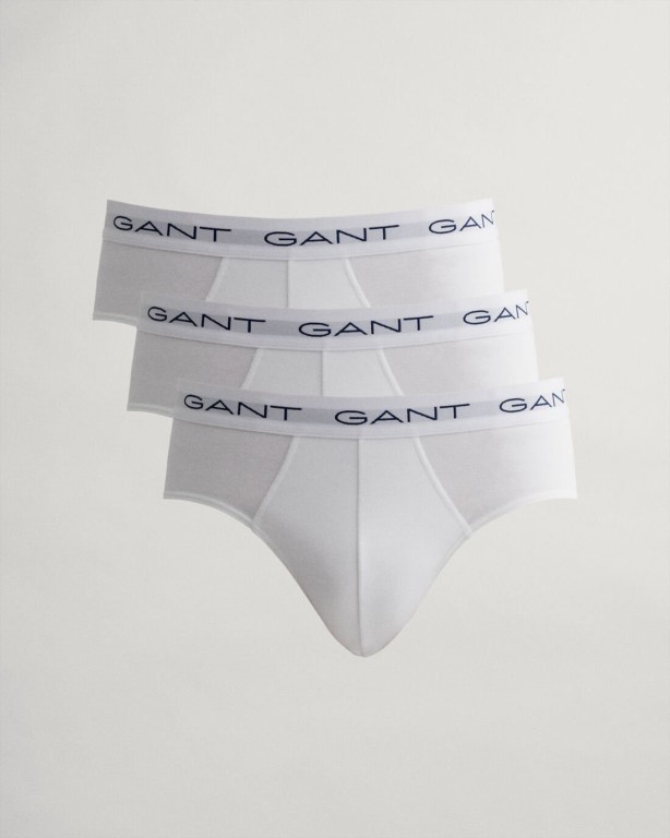 Gant 3-Pack Briefs Men\'s Underwear White | ebFgThIWiPg