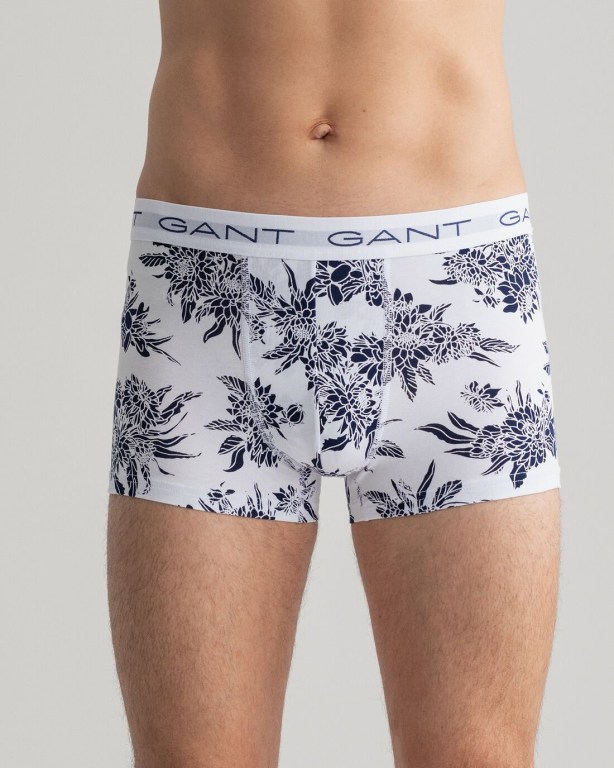 Gant 3-Pack Dahlia Print Trunks Men's Underwear White | 0jzkHisul8R