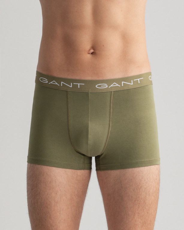 Gant 3-Pack Dahlia Print Trunks Men's Underwear Green | Zj2S0vaD0vA