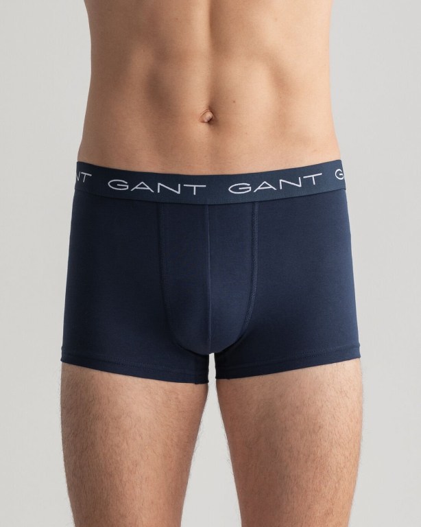 Gant 3-Pack Dahlia Print Trunks Men's Underwear Dark Blue | epfH6Sw0IRc