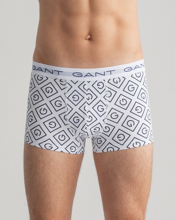 Gant 3-Pack Iconic G Trunks Men's Underwear White | 0GsoG10l7Zq