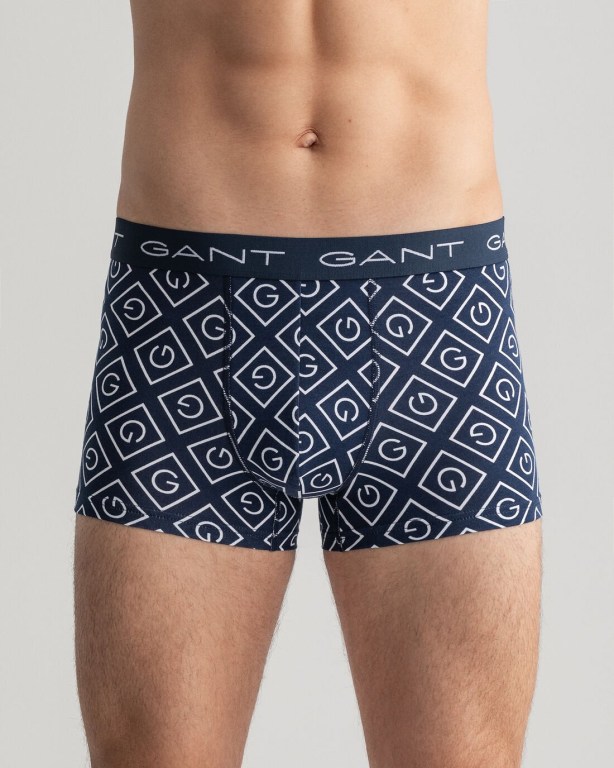 Gant 3-Pack Iconic G Trunks Men's Underwear Dark Blue | Qyol7VlPKBX