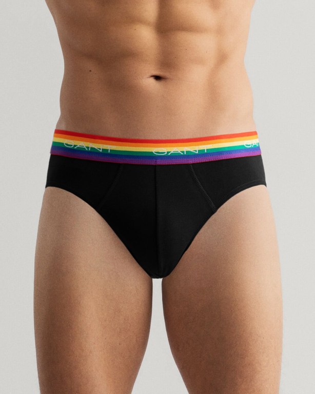 Gant 3-Pack Pride Hip Briefs Men's Underwear Black | dmtzasG079d