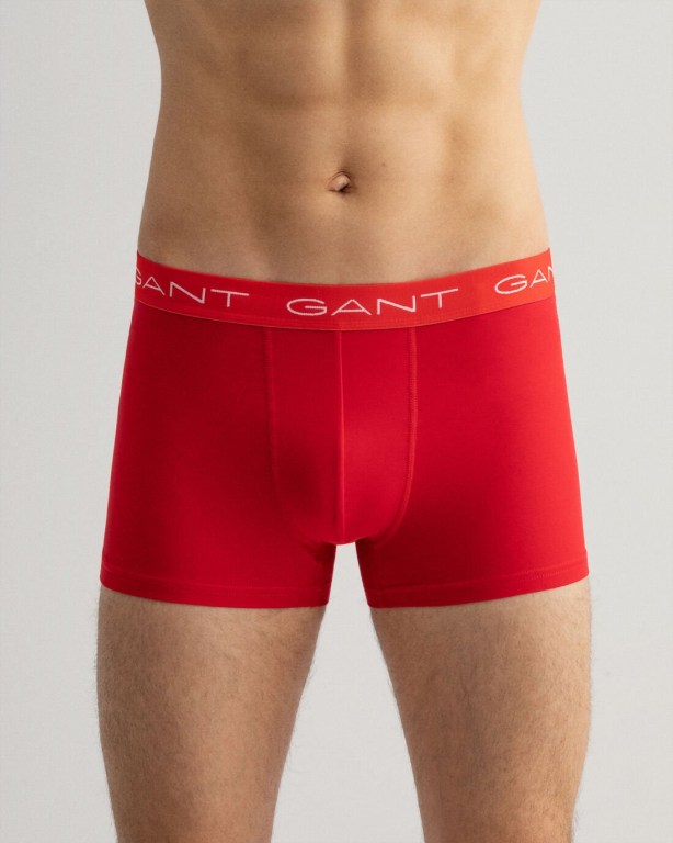 Gant 3-Pack Stripe Trunks with Gift Box Men's Underwear Light Red | JQiqQZYpBSM